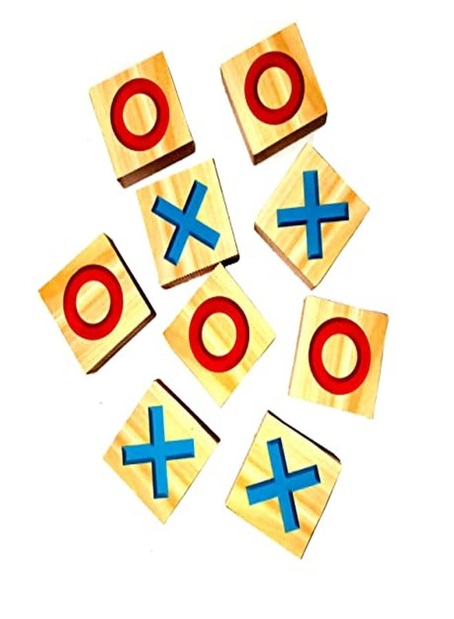 EL SMO Wooden Tic Tac Toe Puzzle Game for Kids, 9 Pieces - Image 4